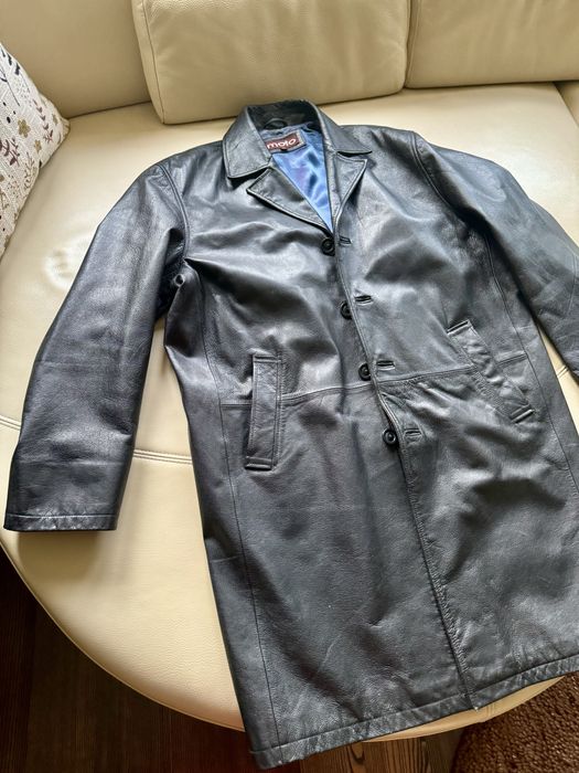 Plaszcz skorzany czarny L/XL Stan Bardxo dobry