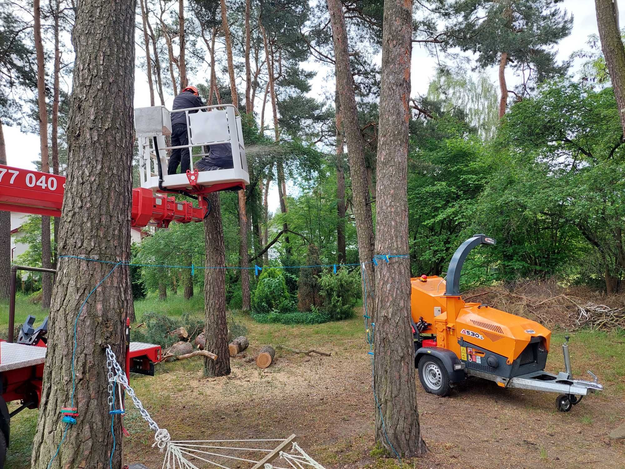 Podnośnik koszowy , 22m, Warszawa . wycinka drzew.//zielonausługa.pl//