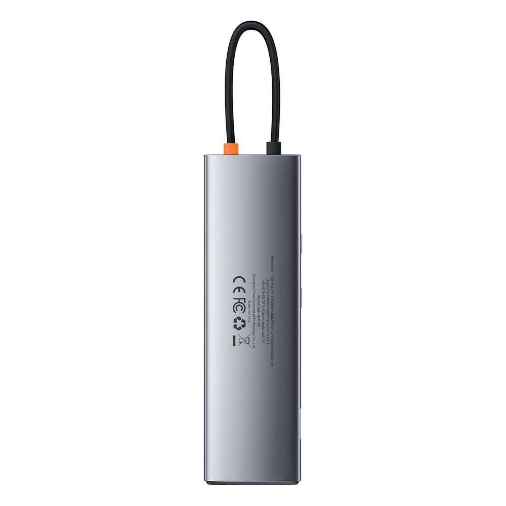 wielofunkcyjny hub replikator portów usb-c metal gleam 11w1 szary