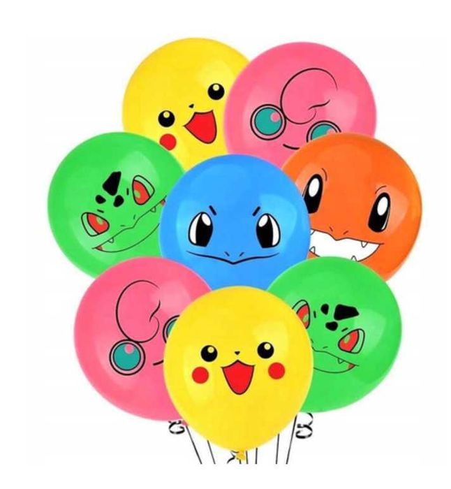 POKEMON balony gumowe z nadrukiem 10 szt. mix