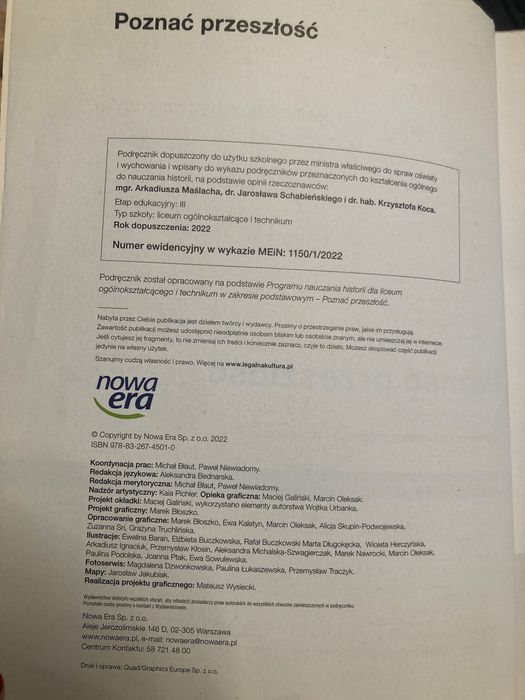 Podręcznik do historii klasa 1 Poznać przeszłość liceum