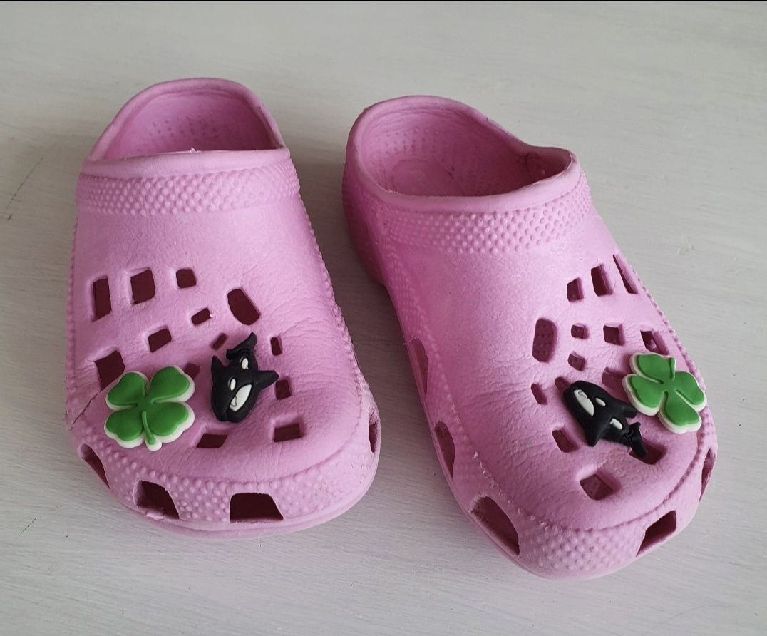 Gumowe klapki różowe chodaki typu crocs 24 14.5cm