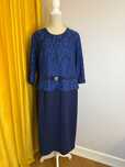 granatowo-niebieska sukienka wieczorowa plus size 52 basso
