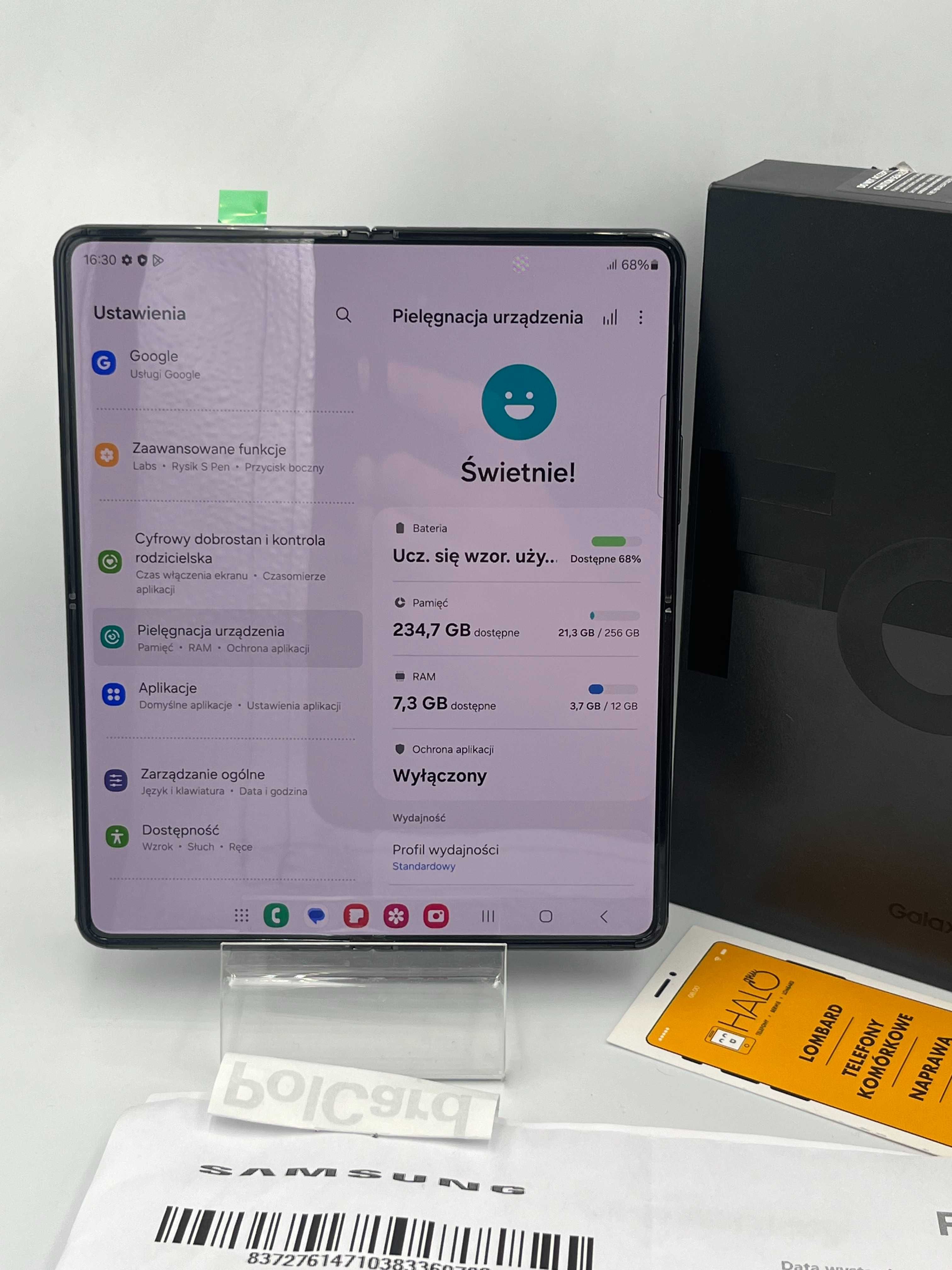 Jak Nowy! Samsung Z Fold 4 5G 12/256GB Black, Gwarancja! Halo gsm Łódź