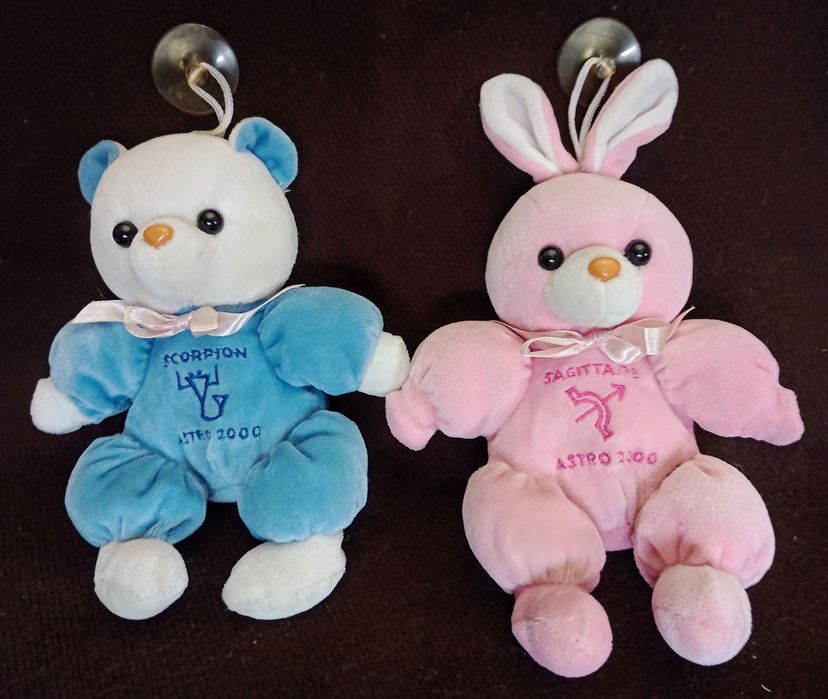 2 peluches urso e coelho (a) astrologia