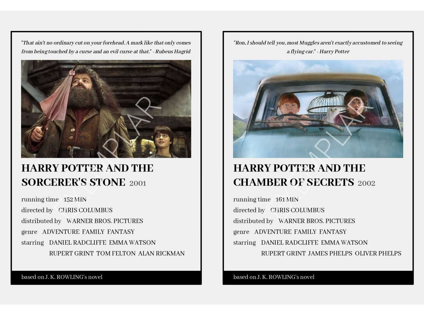 Harry Potter - Posters Pequenos (preço individual)