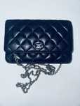 Carteira Sac bandoulière com corrente Chanel Cuir Noir