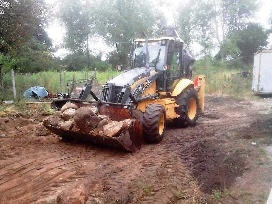 Usługi koparko-ładowarką, ładowarka kołowa 20t, wykopy, wywóz ziemi