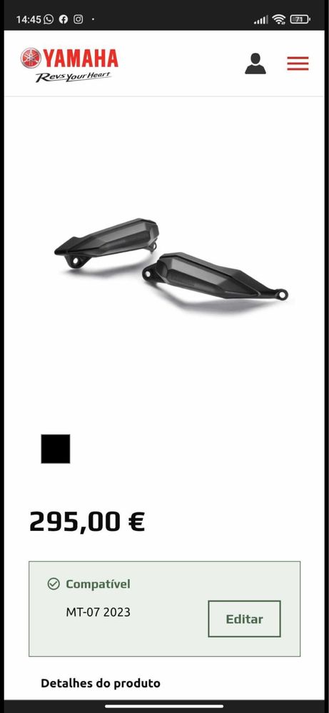 Protecao lateral motor mt 07