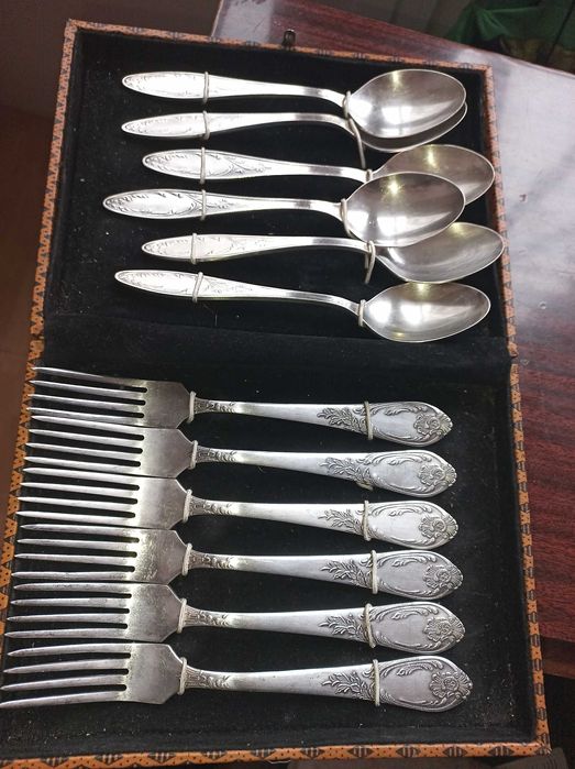 Продам набор мельхиоровые ложки вилки, мельхиор МНЦ ЗиШ Классик