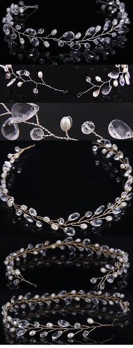 Tiara Ozdoba do włosów Kryształki Cyrkonie ŚLub Wesele Elegancka Piękn