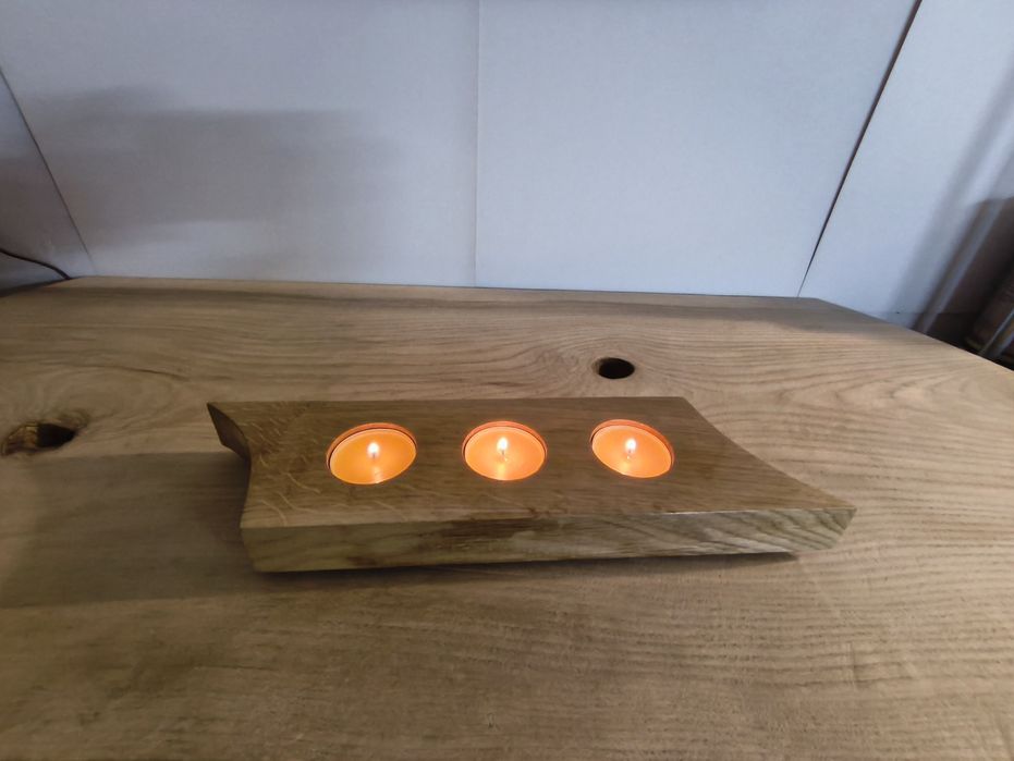 Świecznik podgrzewacz drewniany