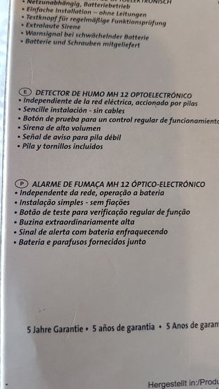 Detector alarme fumo