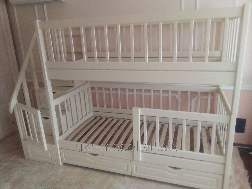 Двоярусне дерев'яне ліжко Фор (кровать двухъярусная)