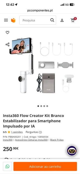 Insta360 Flow Pro CREATOR KIT Gimbal com IA /c fatura e garantia
