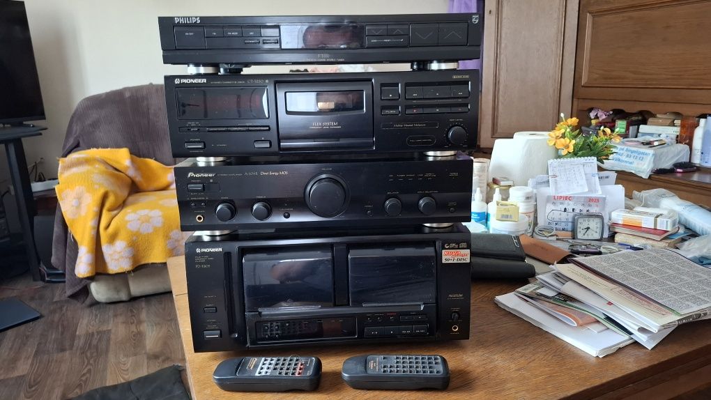 Wzmacniacz Cd Deck Pioneer i Tuner Philips+piloty