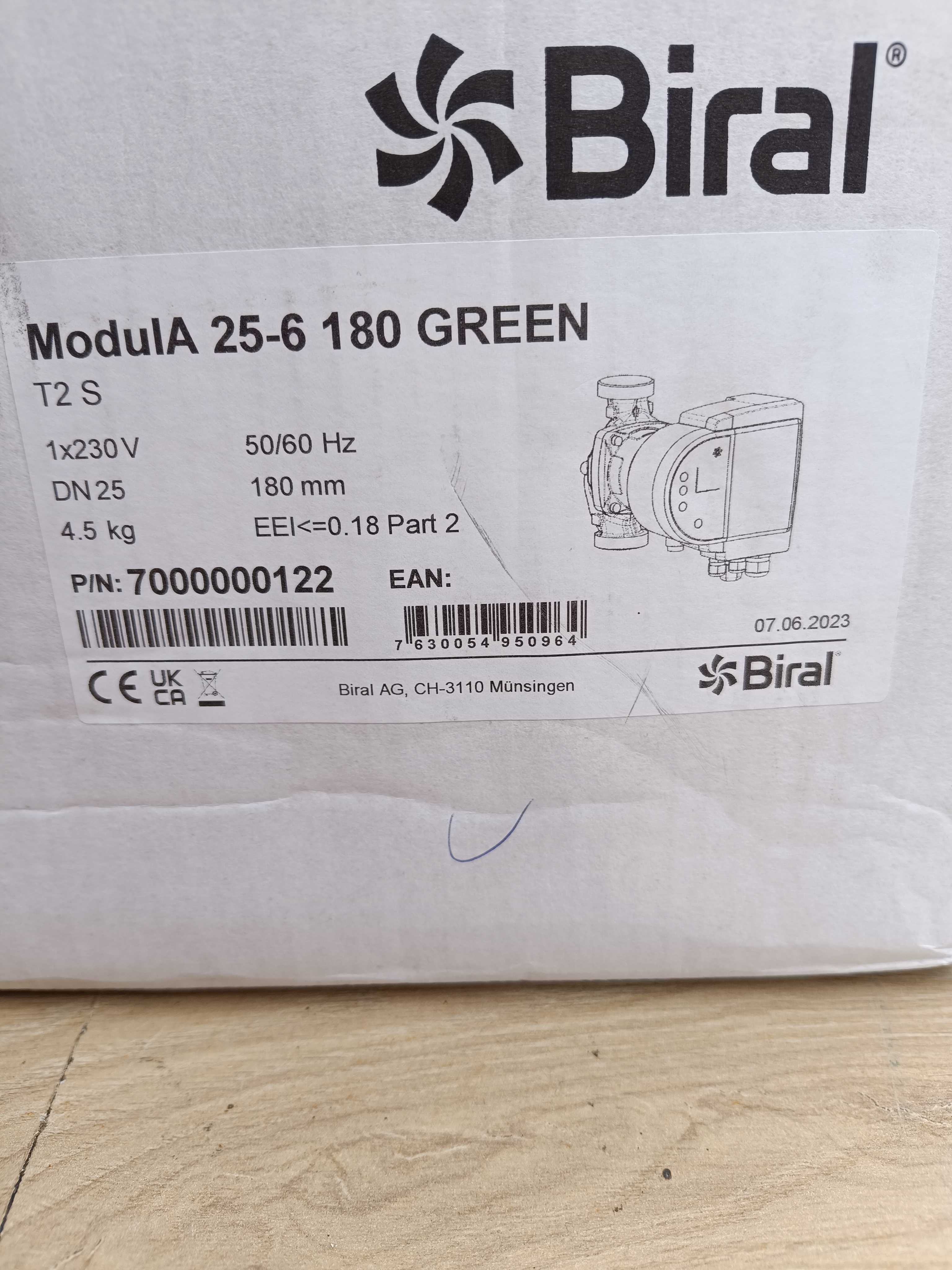 Pompa obiegowa wody BIRA ModulA 25-6 180 GREEN T2 S Bluetooth NOWA !!!