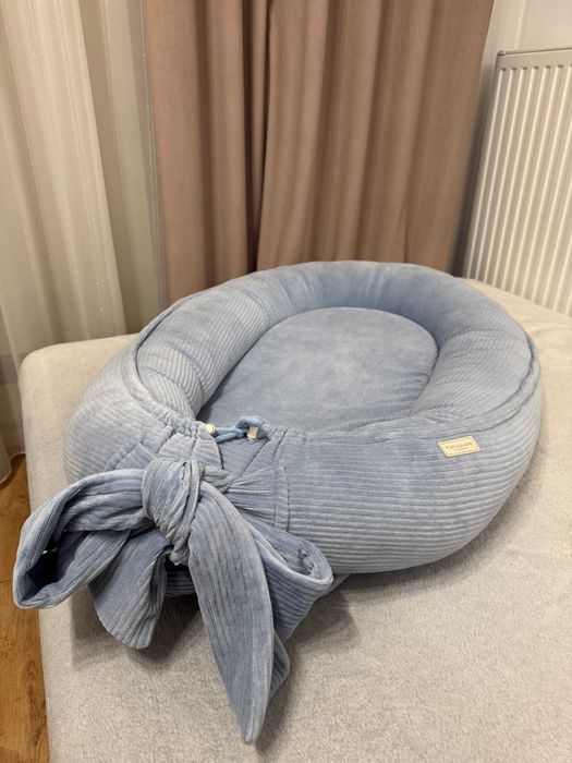 Kokon niemowlęcy premium Motulinka – jeansowy welur sztruksowy - NOWE!