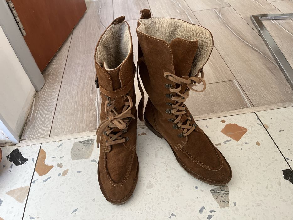 Замшеві черевики/ сапоги/ ботинки