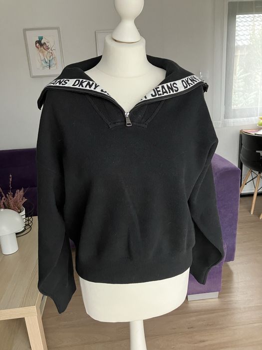 DKNY Sweter bluza z zamkiem L