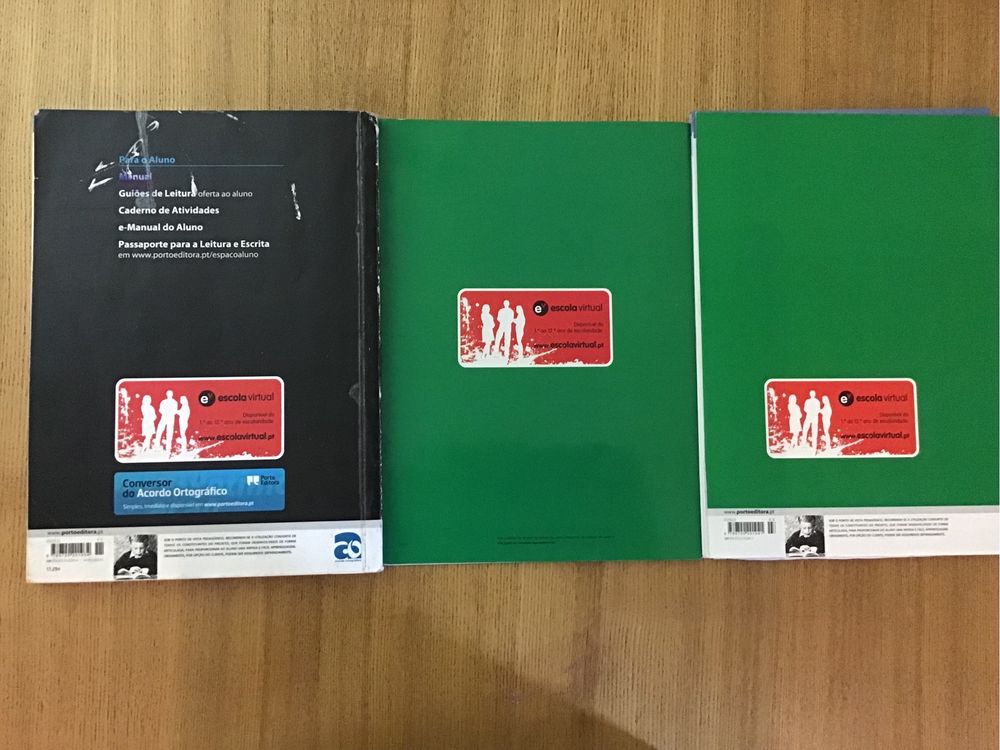 Manual, caderno de exercícios e caderno de escrita Português 5.º ano