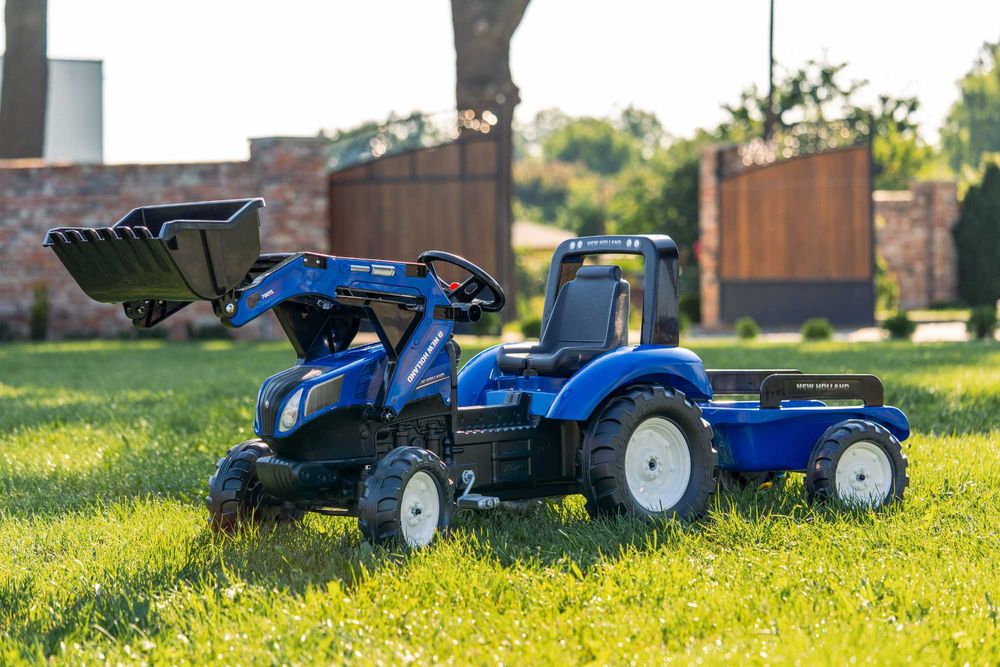OGROMNY ciągnik FALK traktor na pedały NEW HOLLAND 3-7 3090M KOPARKA