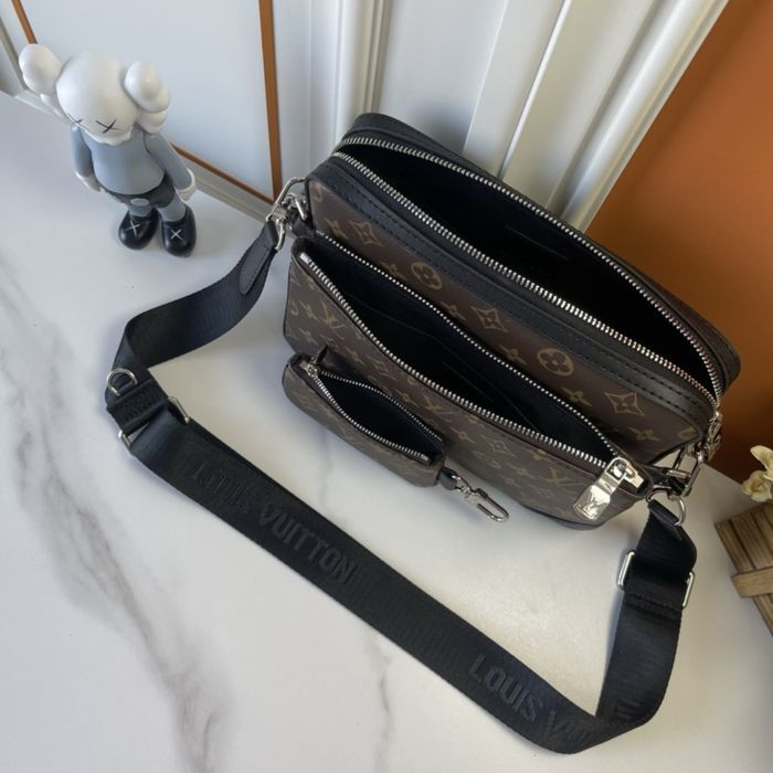 Louis Vuitton 3v1 messenger 3в1 сумка трио мужская коричневая кожаная