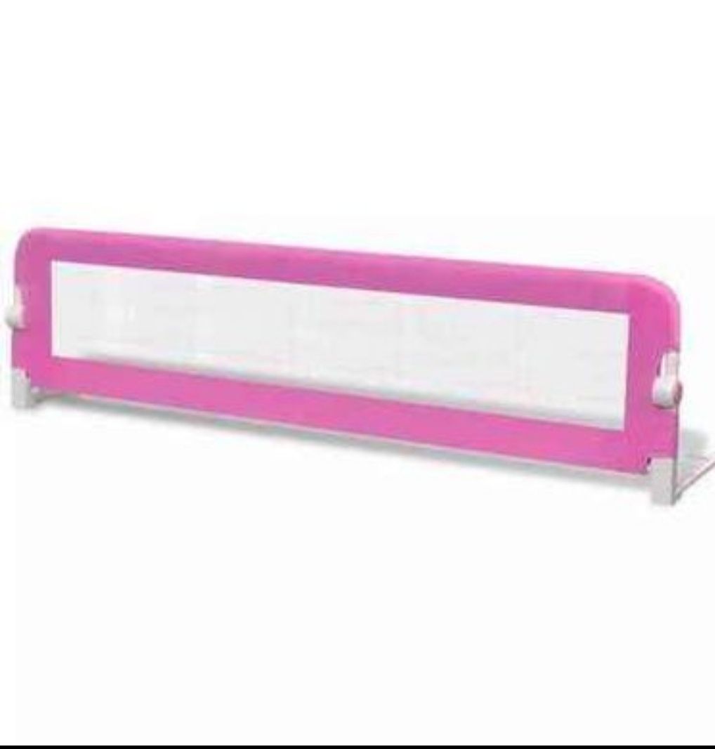 NOVO -Toddler Barra de segurança para cama 150 x 42 cm rosa