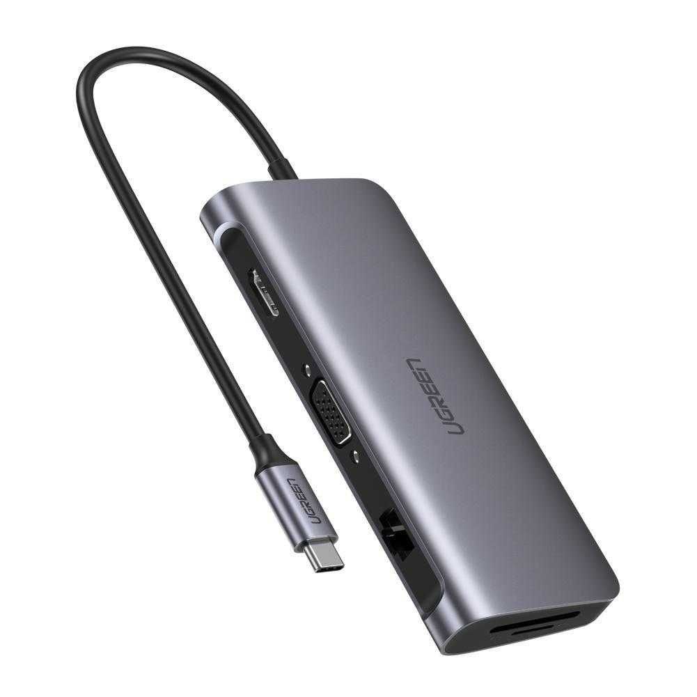 Хаб для MacBook Ugreen Type-C 9-в-1 USB 3.0 4K HDMI PD 100W Гарантия!