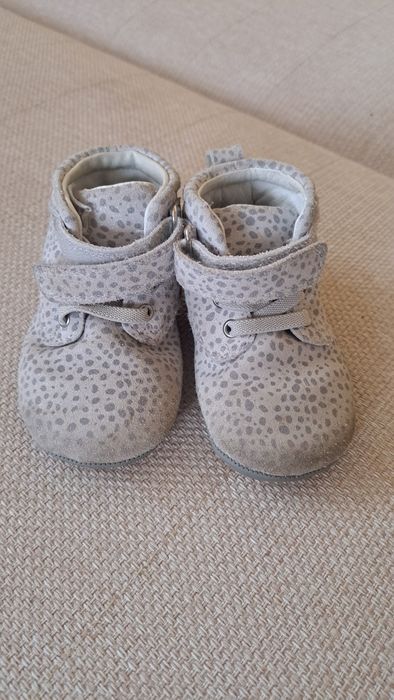 Botki skórzane  zamszowe szare 21 dla dziewczynki