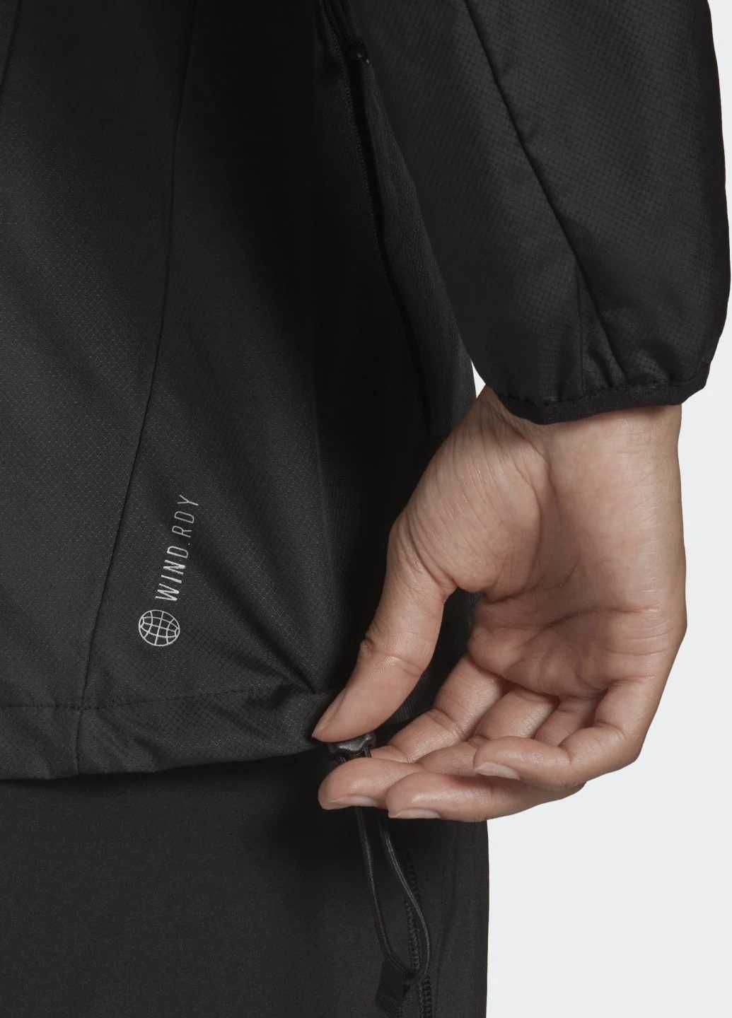 Чорна демісезонна вітровка для бігу own the run adidas