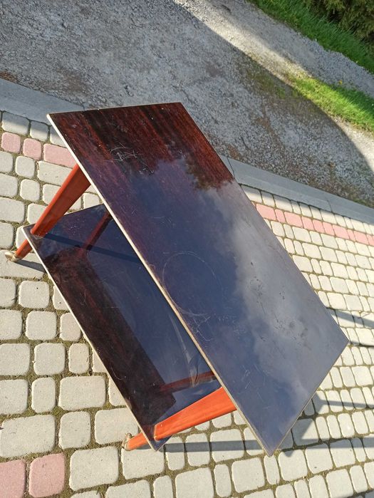 Stary stolik na kołach barek PRL Art Deco glamour