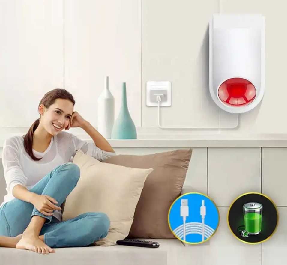 Bezprzewodowa Syrena Zewnętrzna Alarm 120Db 433Mhz