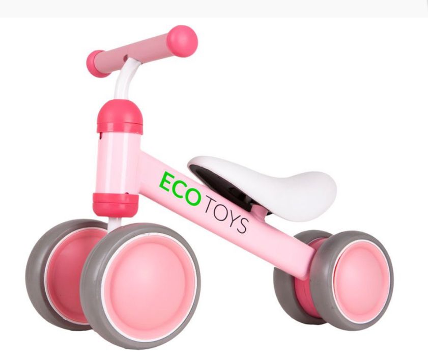 Mini rowerek biegowy dla dziecka rożowy Eco Toys