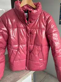 Reserved różowa kurtka puchowa zimowa pikowana