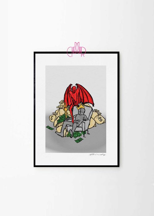 Plakat z motywem dobra i zła ,,Król"