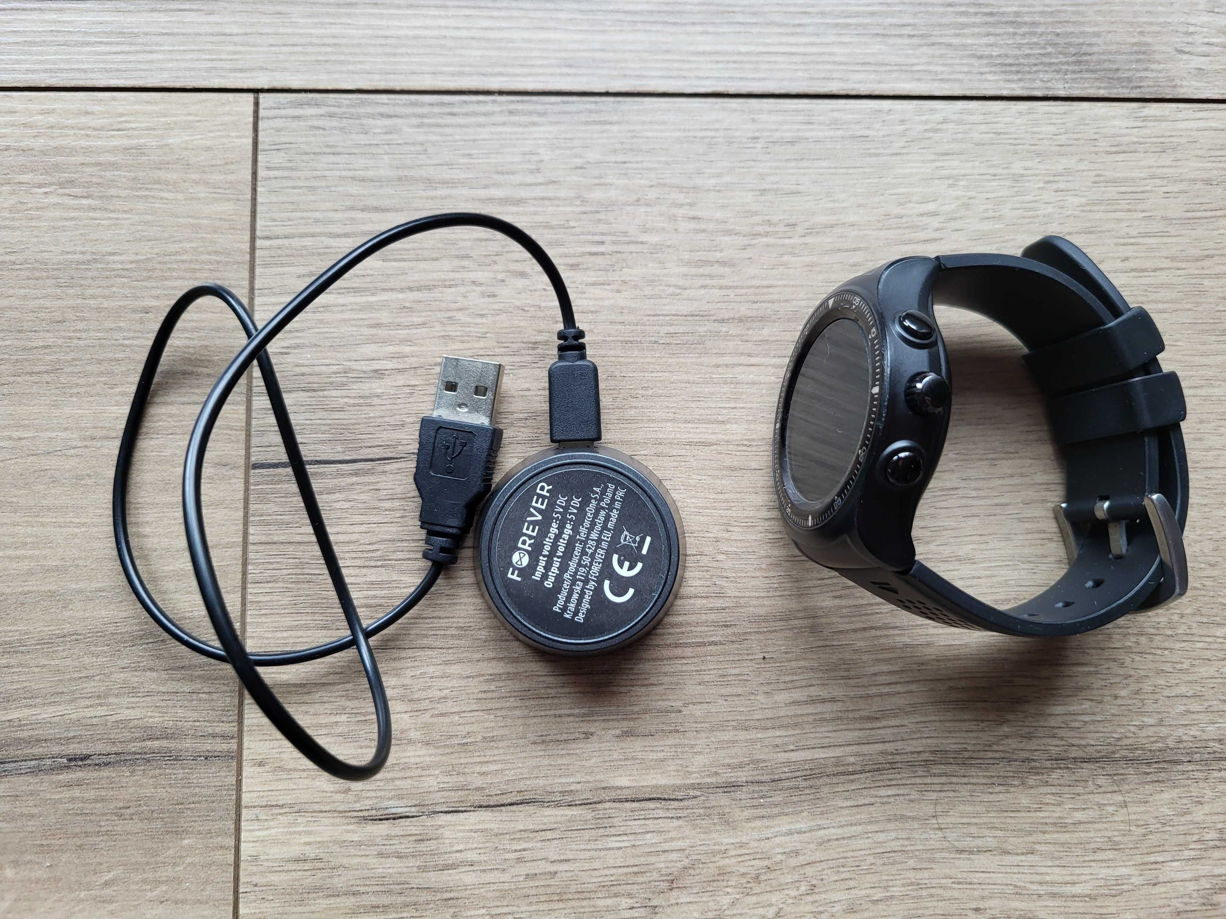Smart Watch FOREVER SW-500 GPS - czarny - z ładowarką
