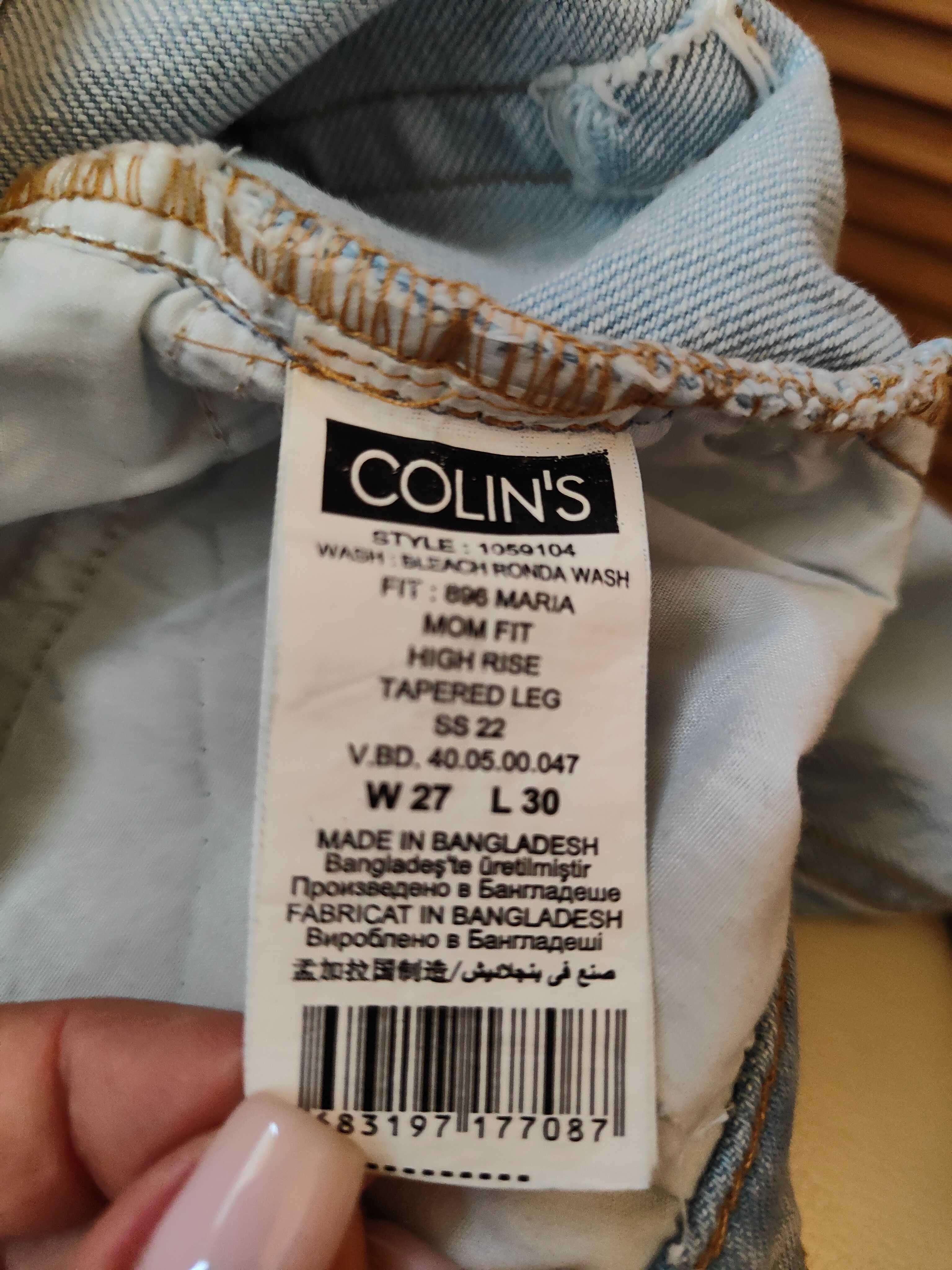 НОВІ Джинси Colin's мом 27 розмір Колинс Колінс штани блакитні