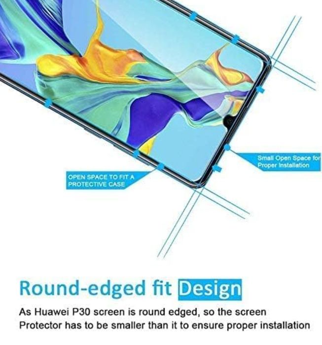 NEW'C 2 sztuki Szkło dla Huawei P30 Hartowane