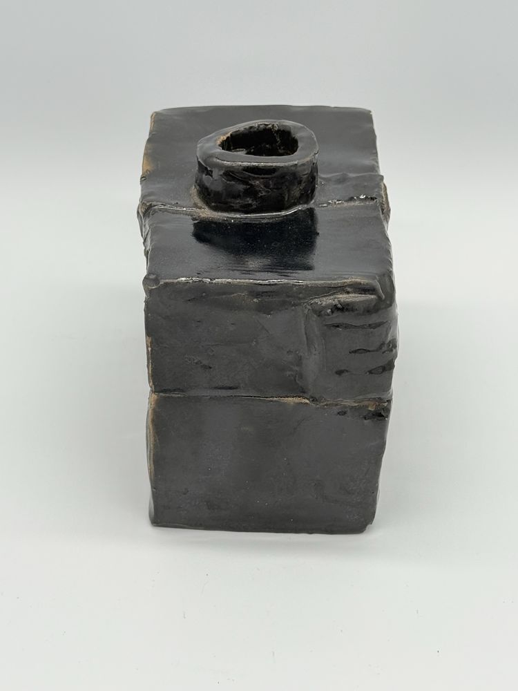 Vaso Modernista Em Cerâmica Assinado Vintage