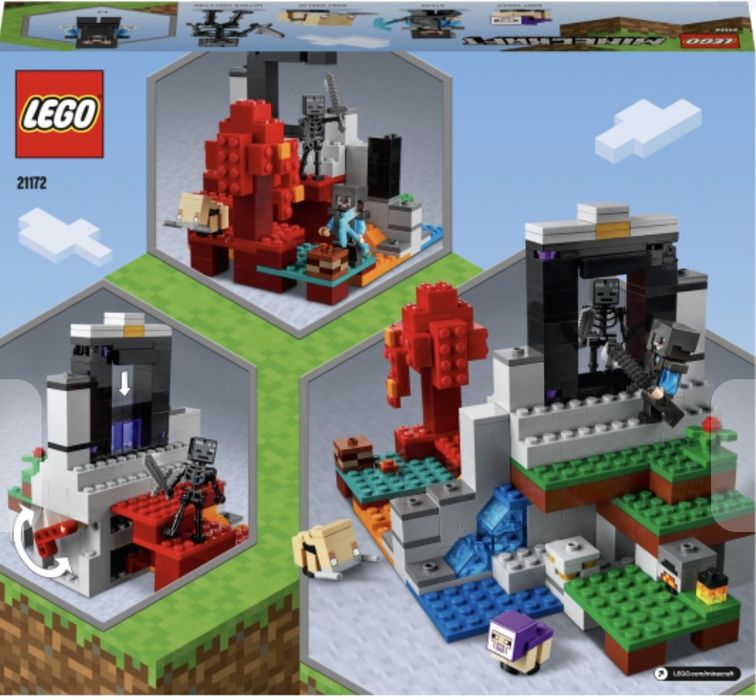 Конструктор LEGO Minecraft 21172 Руйнівний портал 316 деталей