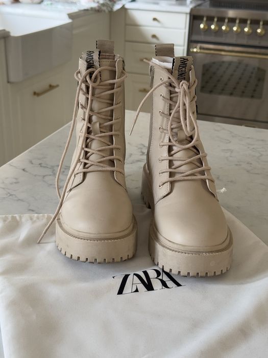 Zara wednesday botki wiosenne dziewczęce trzewiki 38 beżowe