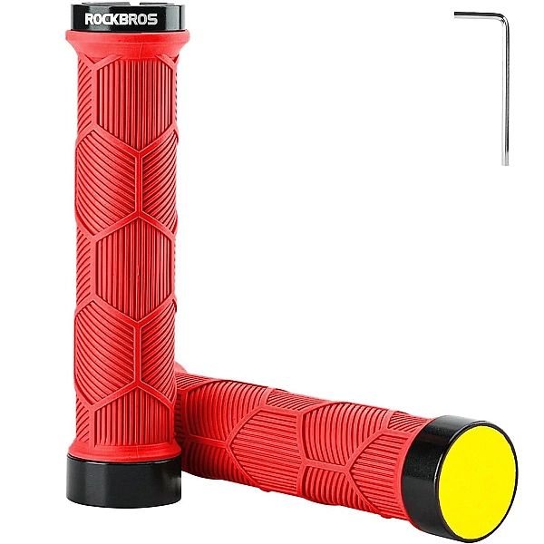 Gripy rowerowe Rockbros z odblaskiem - czerwone