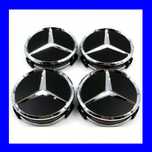*PROMOCJA* NOWE Dekielki 75mm MERCEDES czarne komplet 4szt. dekle