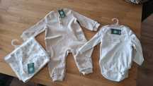 Zestaw NOWE body, pajacyk i kocyk 68