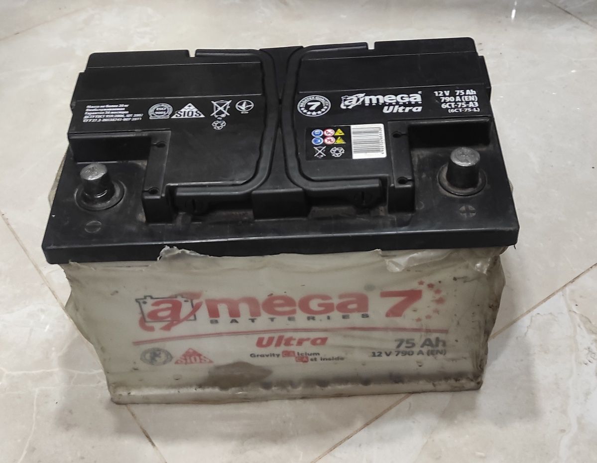 акумулятор для авто Amega 7 75Ah 12v 790A робочий