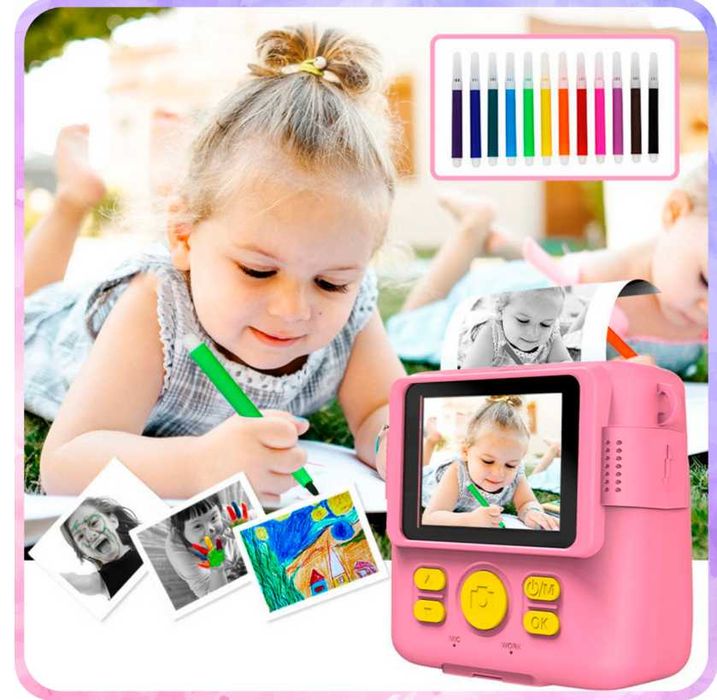 Aparat Fotograficzny Dla Dzieci Cyfrowy Z Drukarką + Wkłady WYPRZEDAŻ
