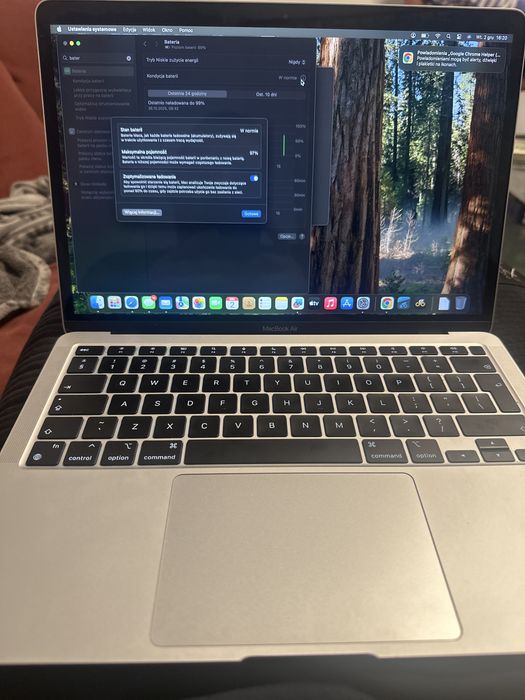 MacBook Air m1 Pamieć 8GB Dysk 256Gb