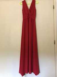 Vestido comprido vermelho lariga