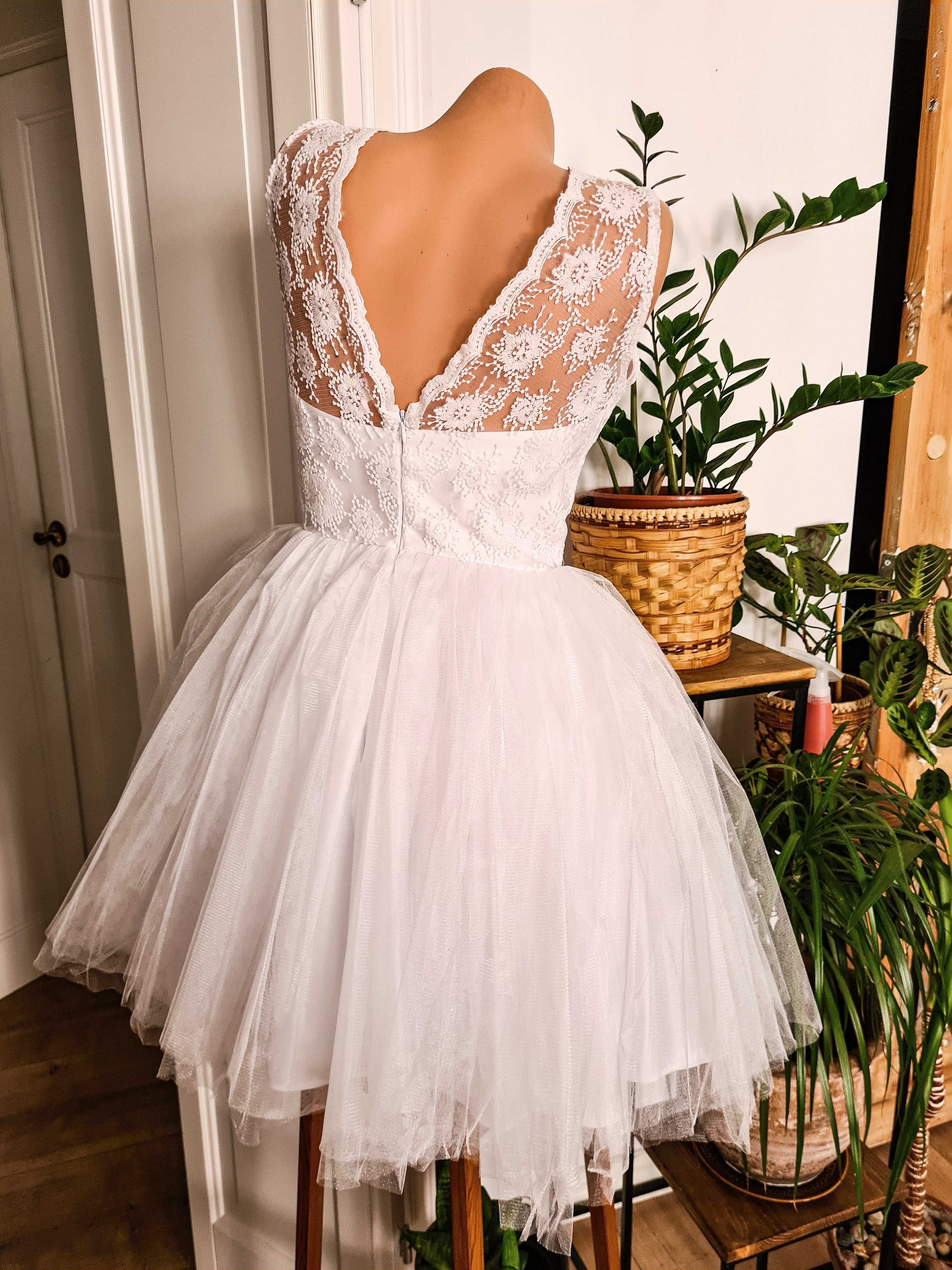 Sukienka ślubna LOU nowa wesele biała księżniczka z tiulem suknia